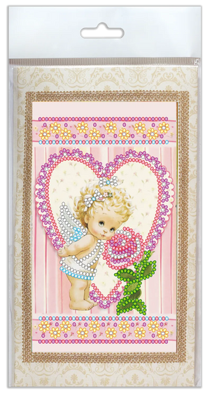 Postcards Bead Embroidery Kit Postcard Bead embroidery kit Angel and Rose