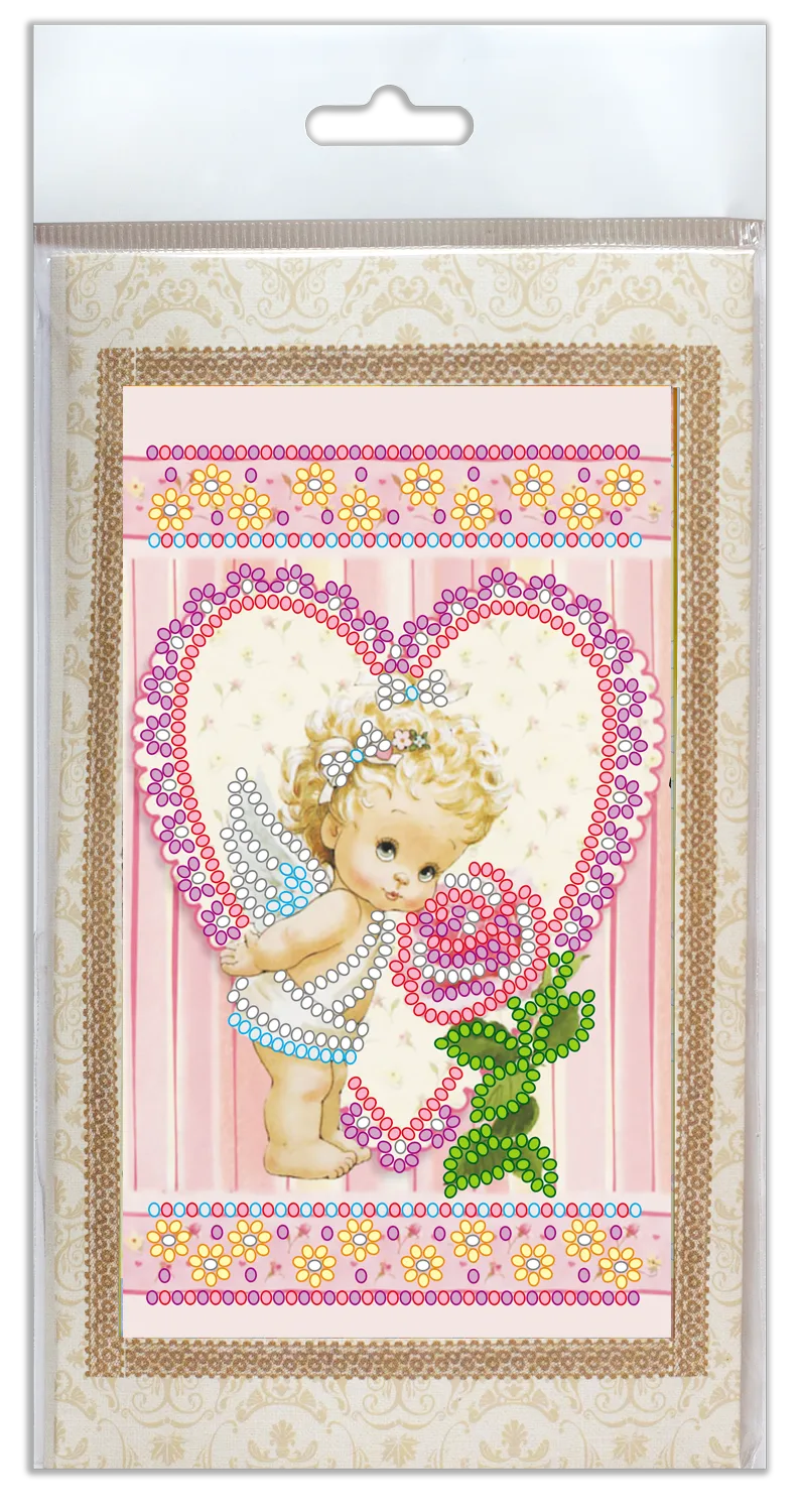 Postcards Bead Embroidery Kit Postcard Bead embroidery kit Angel and Rose
