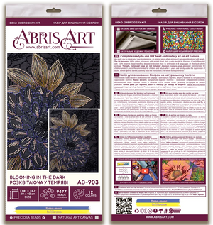 Bead Embroidery Kit Main Bead Embroidery Kit Blooming in the dark