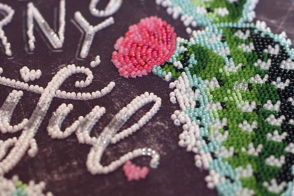 Bead Embroidery Kit Main Bead Embroidery Kit Life is beautiful