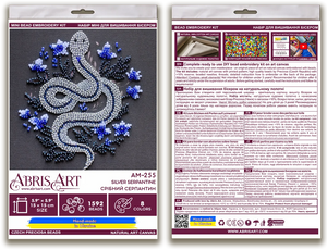 Bead Embroidery Kit Mini Bead embroidery kit Silver serpentine