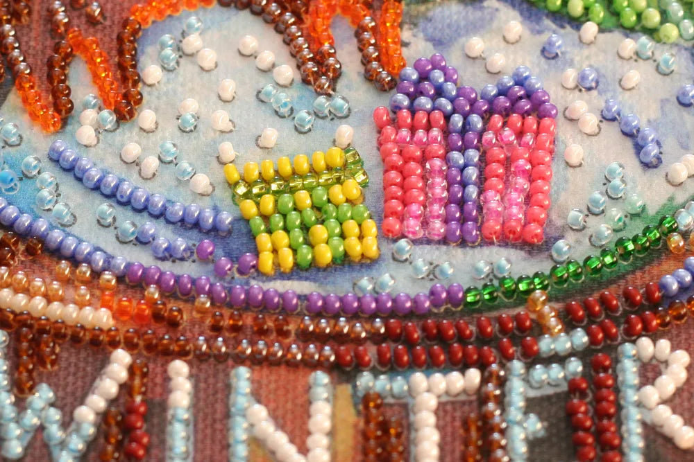 Bead Embroidery Kit Mid-sized bead embroidery kit Happy winter