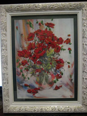 Bead Embroidery Kit Main Bead Embroidery Kit Poppies