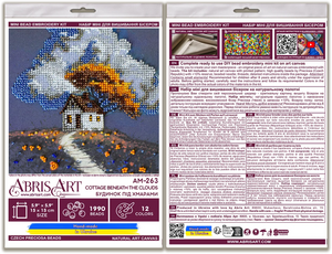 Bead Embroidery Kit Mini Bead embroidery kit Cottage Beneath the Clouds