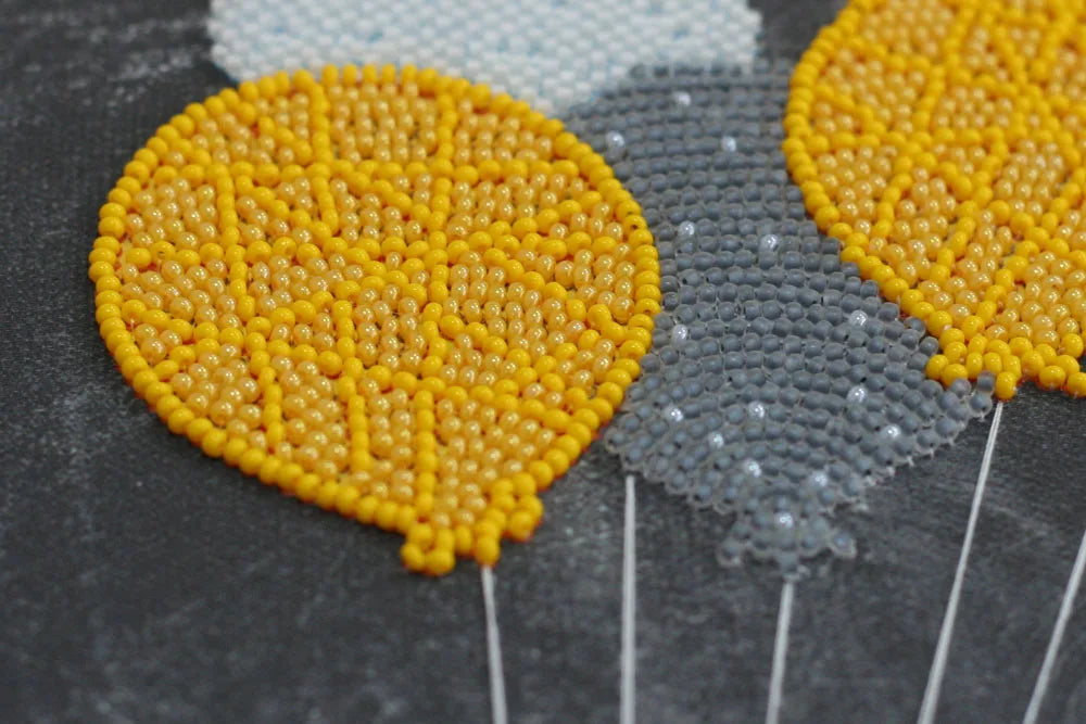 Bead Embroidery Kit Main Bead Embroidery Kit Baby elephant with balloons