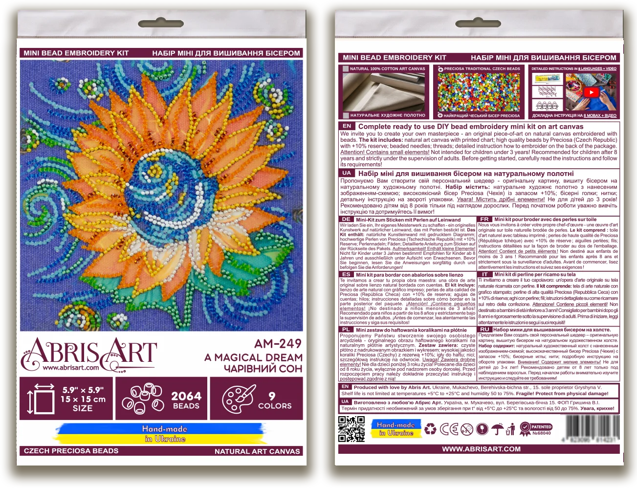 Bead Embroidery Kit Mini Bead embroidery kit A magical dream