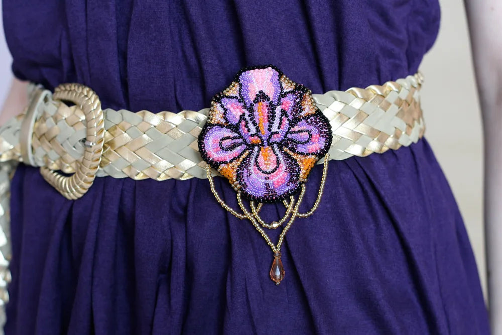 Brooch Embroidery Kit Decoration Flower-de-luce
