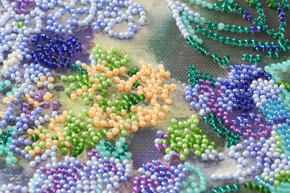 Bead Embroidery Kit Main Bead Embroidery Kit Hydrangeas