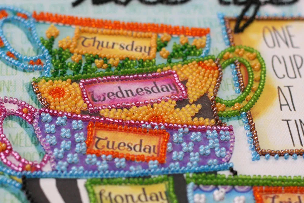 Bead Embroidery Kit Mid-sized bead embroidery kit Coffee break