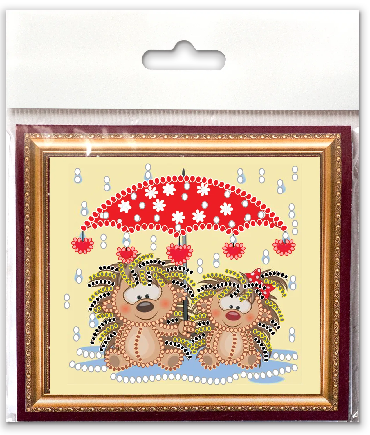 Magnets Bead Embroidery Kit Magnets Bead embroidery kit Hedgehogs under an umbrella