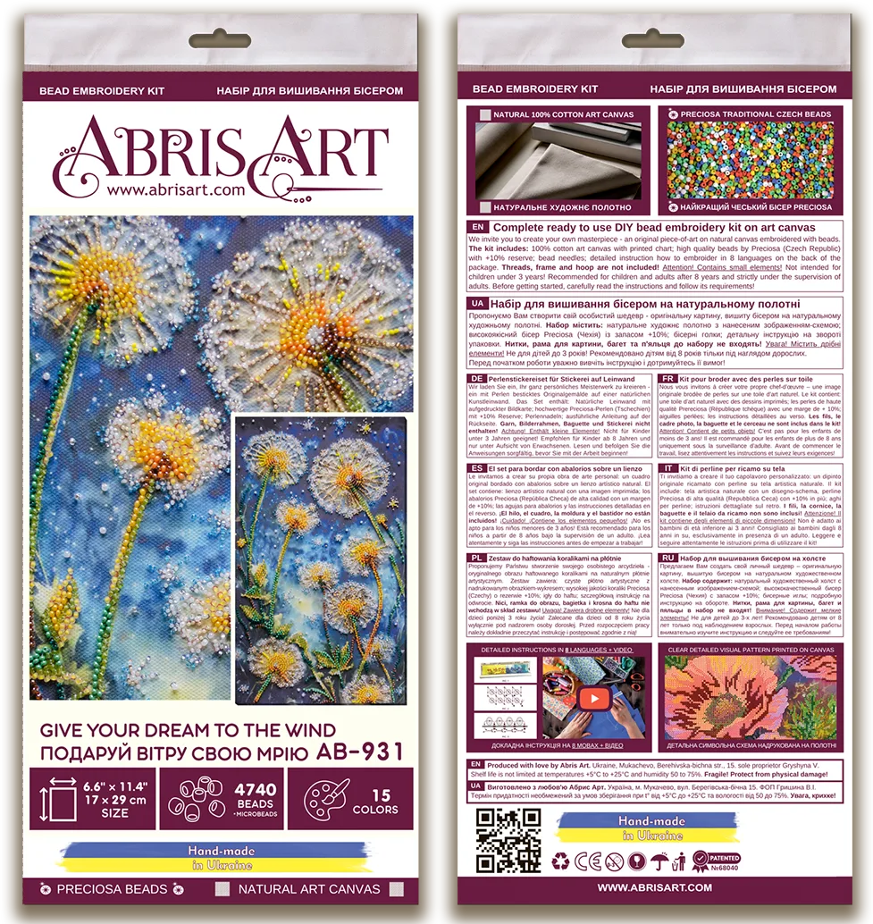 Bead Embroidery Kit Main Bead Embroidery Kit Give your dream to the wind