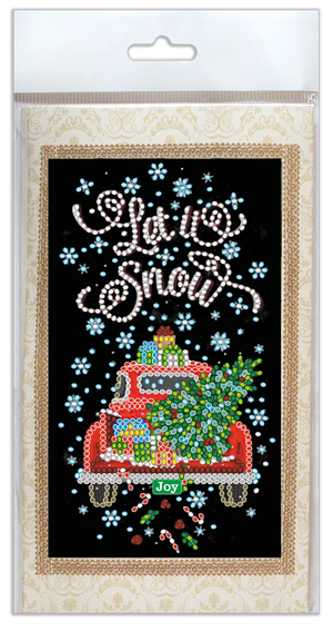 Postcards Bead Embroidery Kit Keychain cross-stitch kit Snow holiday