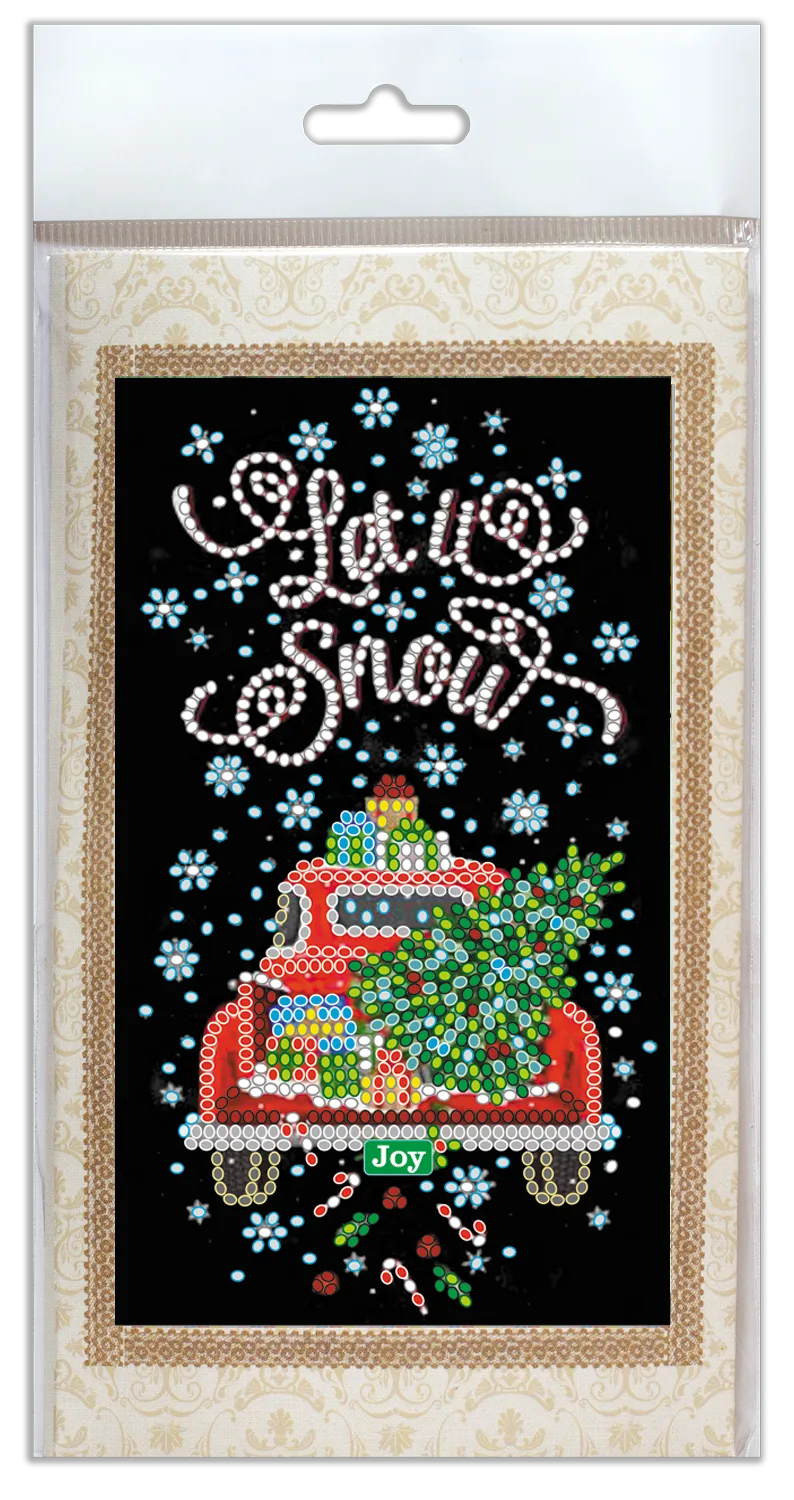 Postcards Bead Embroidery Kit Keychain cross-stitch kit Snow holiday