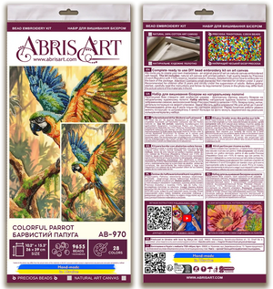 Bead Embroidery Kit Main Bead Embroidery Kit Colorful Parrot (Animals and birds)