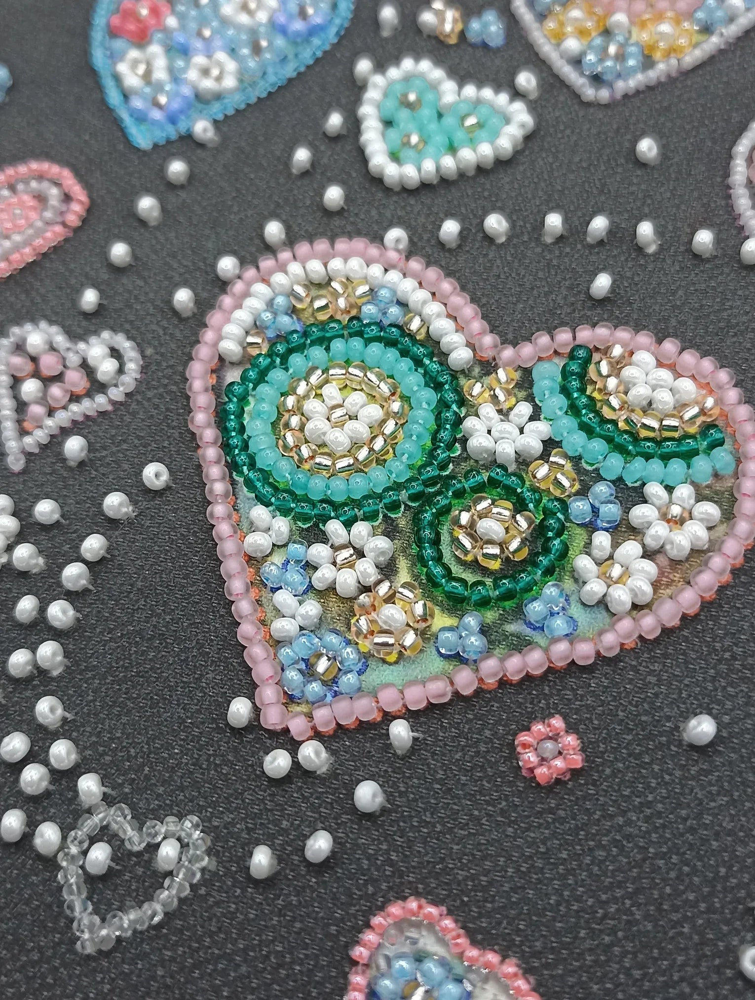 Bead Embroidery Kit Main Bead Embroidery Kit Rabbits in love