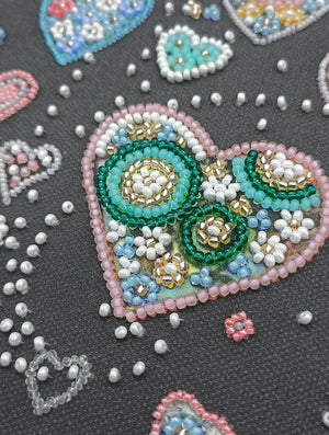 Bead Embroidery Kit Main Bead Embroidery Kit Rabbits in love