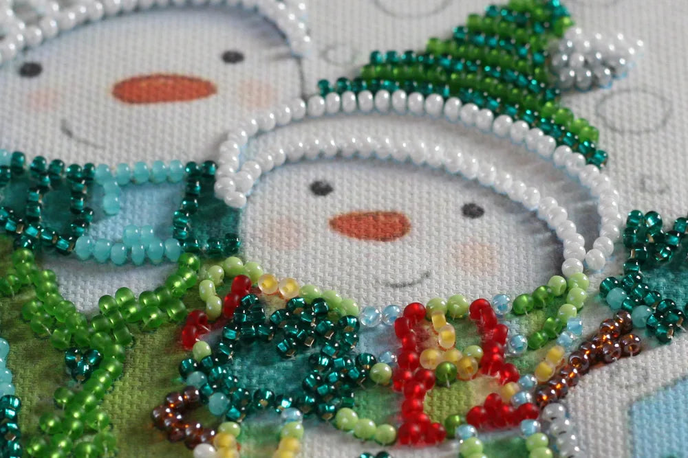Bead Embroidery Kit Mini Bead embroidery kit Snow friends