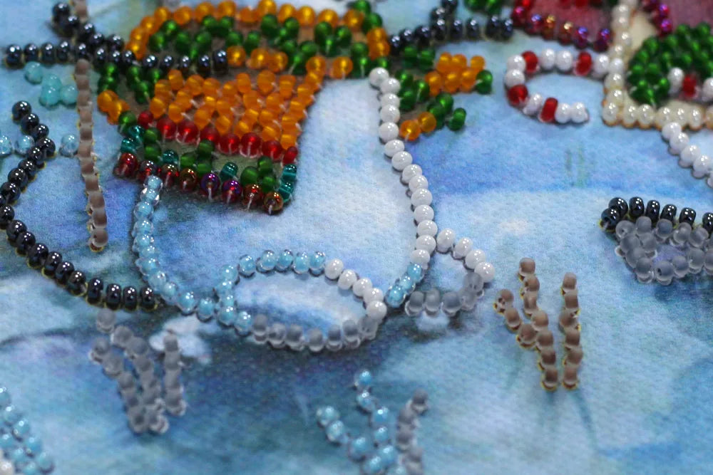 Bead Embroidery Kit Mini Bead embroidery kit Snow friend
