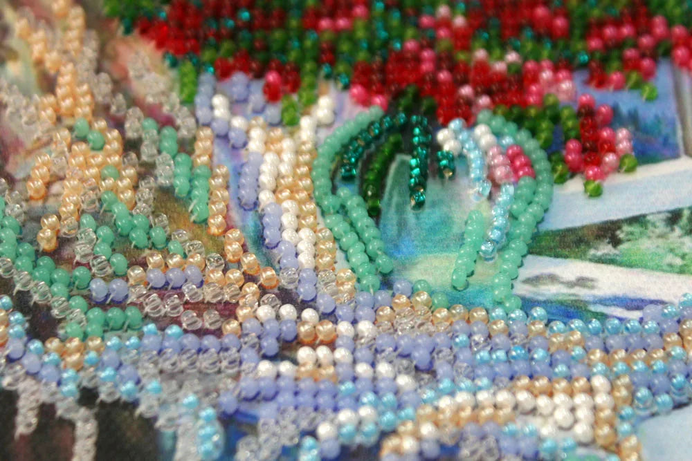 Bead Embroidery Kit Mini Bead embroidery kit Sea outside the window