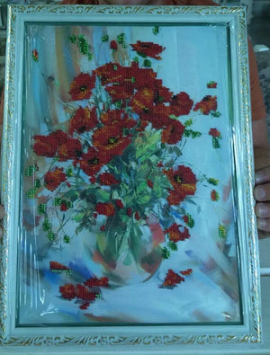 Bead Embroidery Kit Main Bead Embroidery Kit Poppies