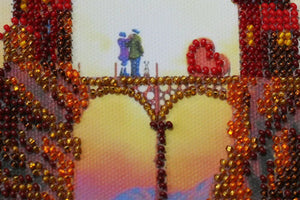 Bead Embroidery Kit Mini Bead embroidery kit Hearts connection
