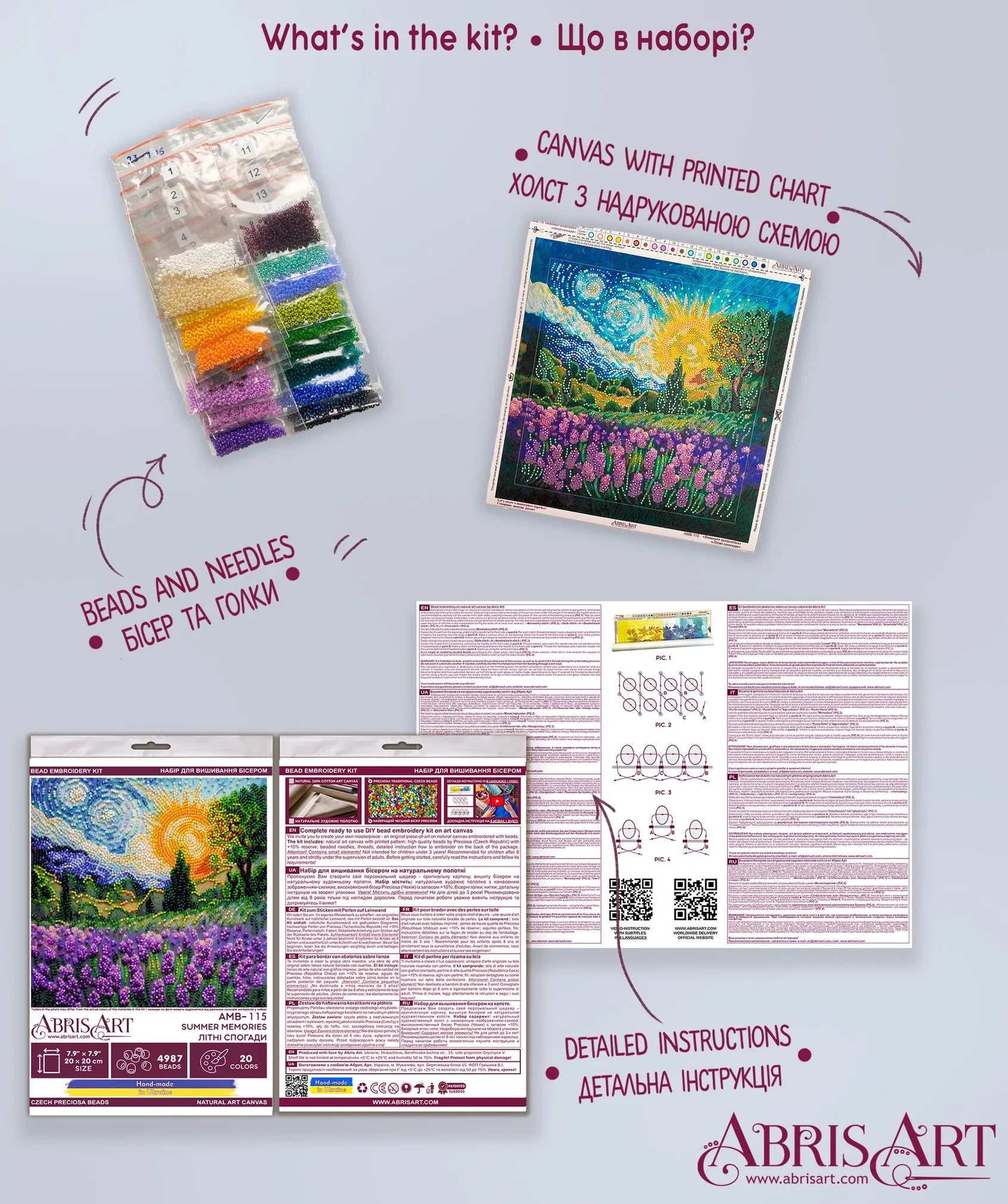 Bead Embroidery Kit Mid-sized bead embroidery kit Summer memories