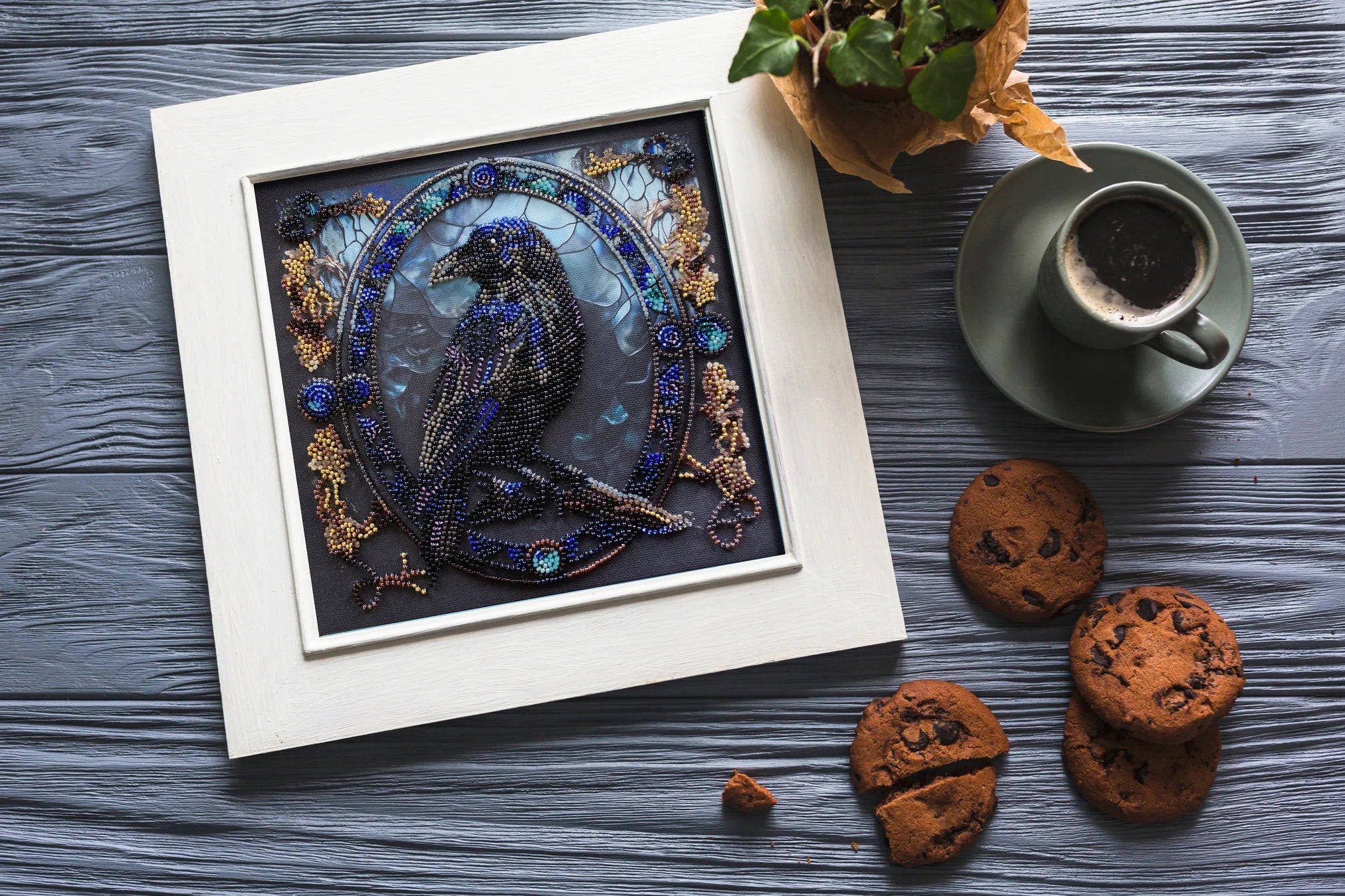 Bead Embroidery Kit Mid-sized bead embroidery kit Shade of night