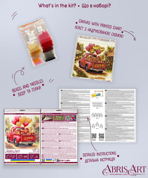 Bead Embroidery Kit Mid-sized bead embroidery kit Gift Love (Romantic Stories)