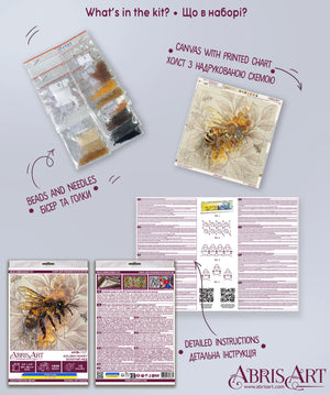 Bead Embroidery Kit Mid-sized bead embroidery kit Golden honey (Animals and birds)