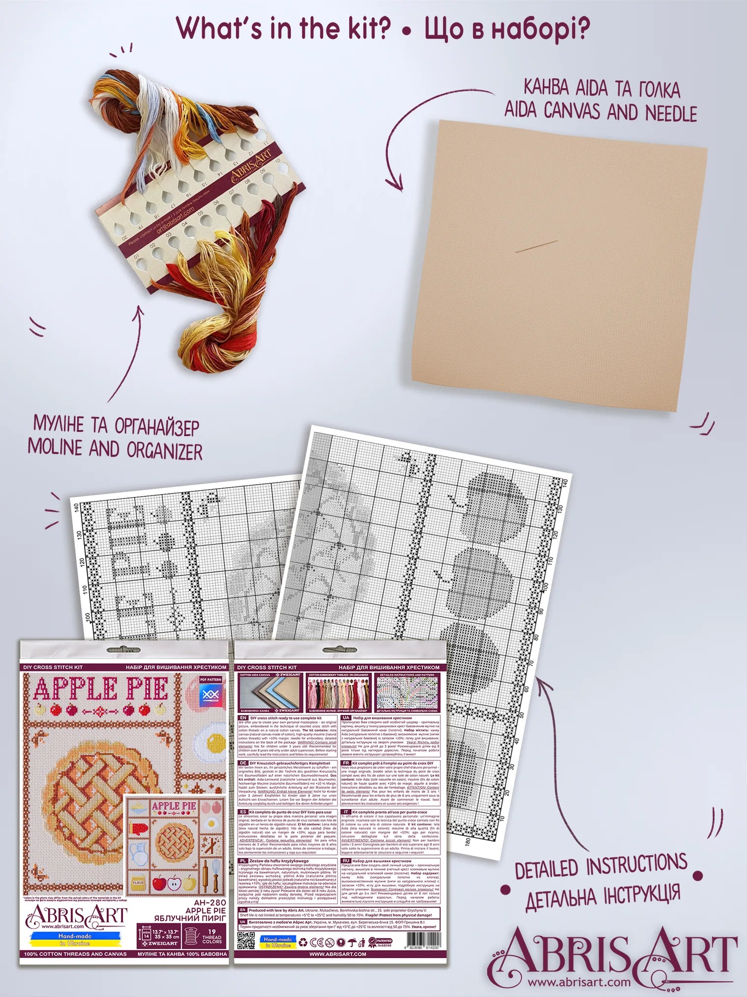 Cross Stitch Kit Cross-stitch kits Apple pie