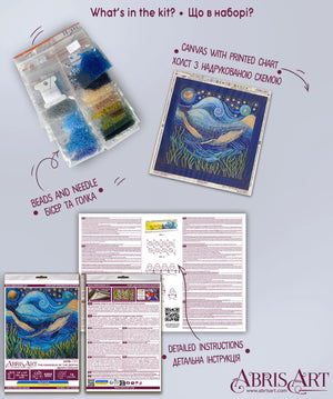 Bead Embroidery Kit Mid-sized bead embroidery kit The grandeur of the depths