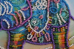 Bead Embroidery Kit Mini Bead embroidery kit Neon elephant