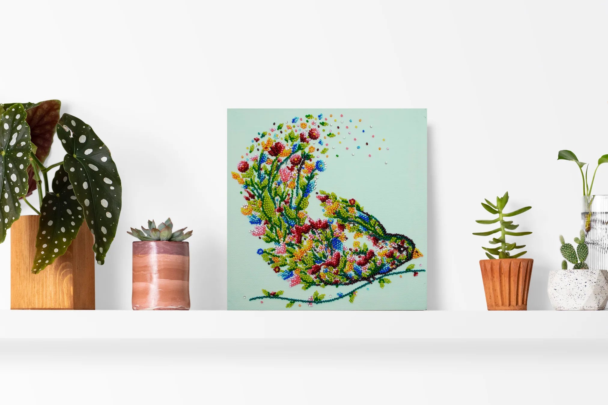 Bead Embroidery Kit Mid-sized bead embroidery kit A singing bird