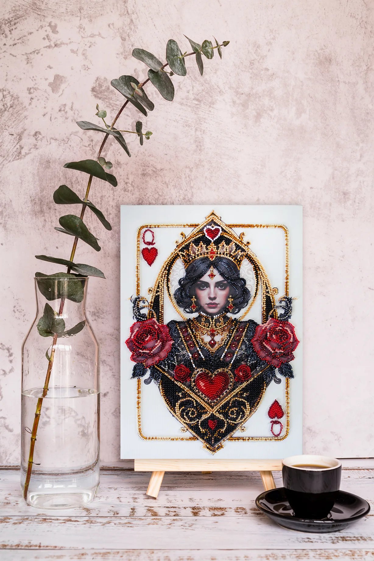 Bead Embroidery Kit Main Bead Embroidery Kit Queen of hearts