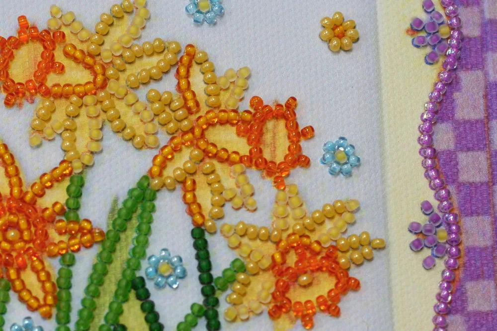 Bead Embroidery Kit Mini Bead embroidery kit Blooming daffodils