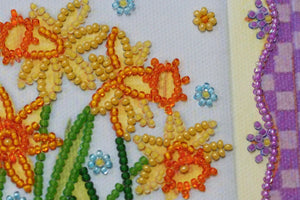 Bead Embroidery Kit Mini Bead embroidery kit Blooming daffodils