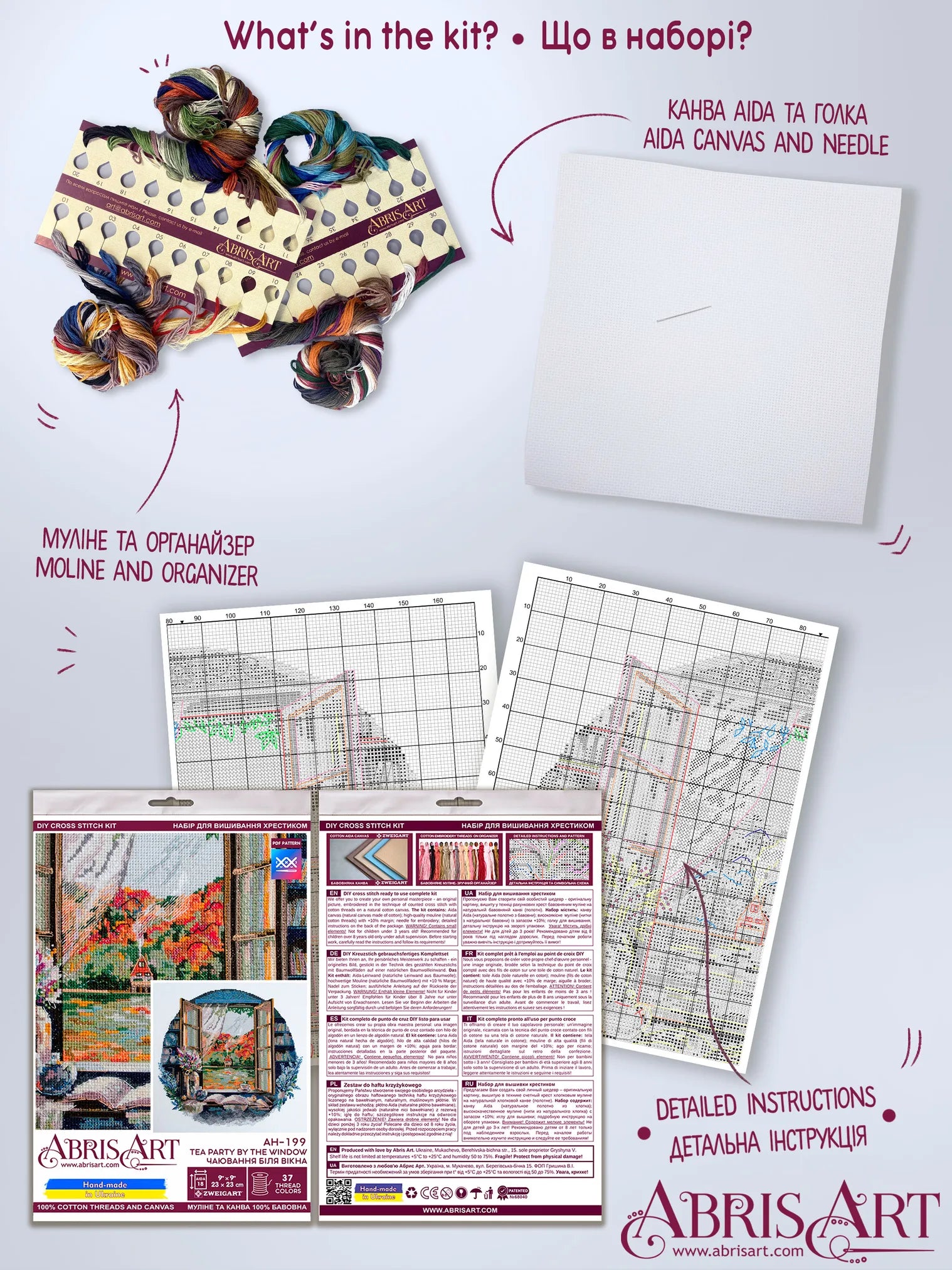 Cross Stitch Kit Cross-stitch kits Tea party by the window