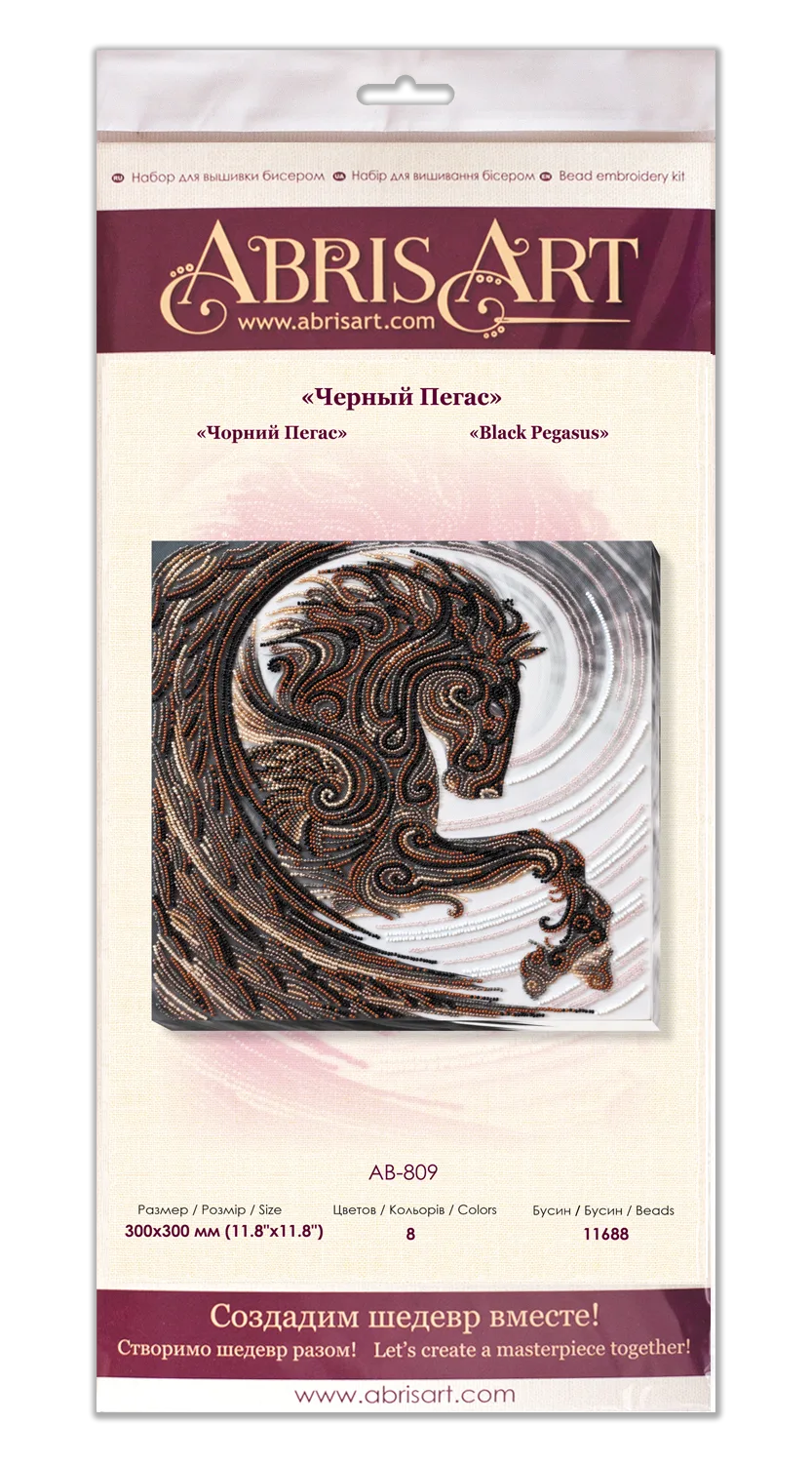 Bead Embroidery Kit Main Bead Embroidery Kit Black Pegasus