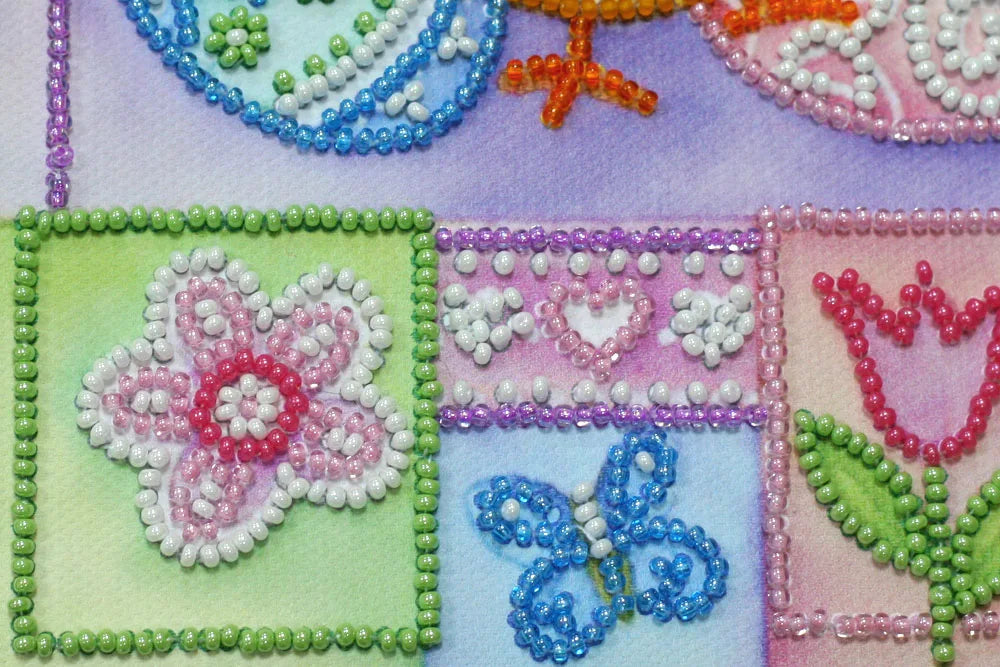 Bead Embroidery Kit Mini Bead embroidery kit Funny chickens
