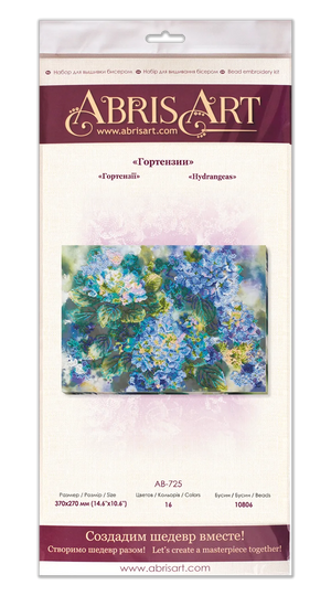 Bead Embroidery Kit Main Bead Embroidery Kit Hydrangeas