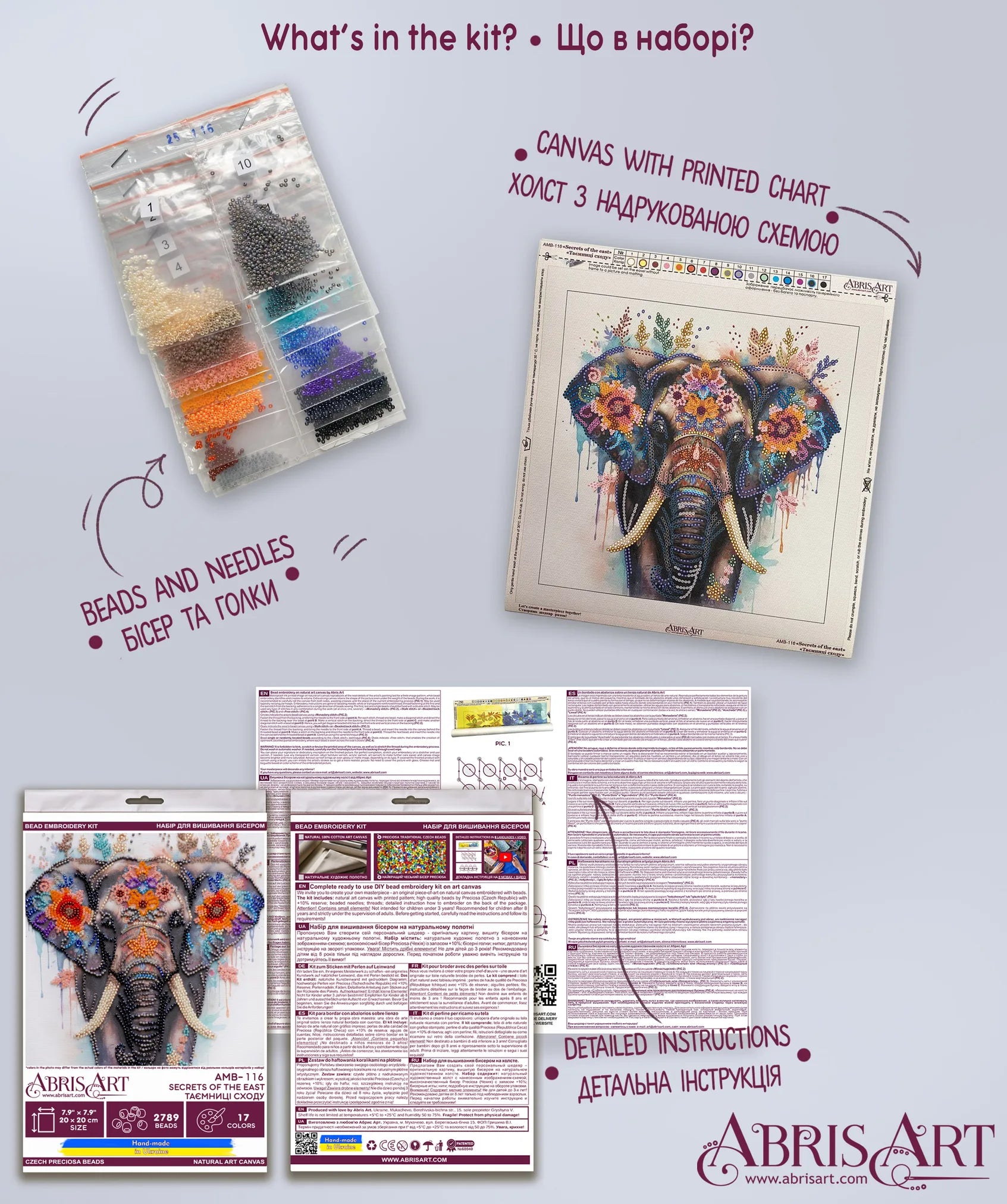 Bead Embroidery Kit Mid-sized bead embroidery kit Secrets of the east