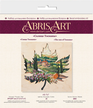 Bead Embroidery Kit Creativity kits/Bead embroidery kits with a wooden frame The sun of Toscana