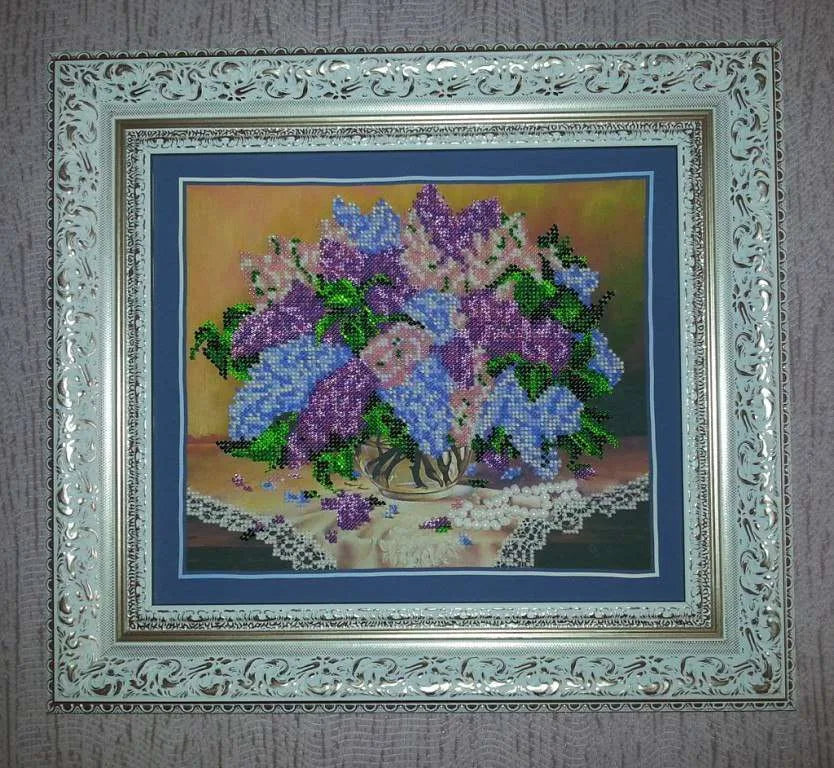 Bead Embroidery Kit Main Bead Embroidery Kit Lilacs