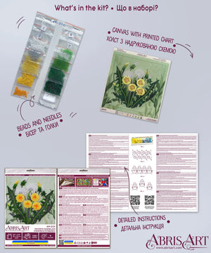 Bead Embroidery Kit Mini Bead embroidery kit Favorite dandelion