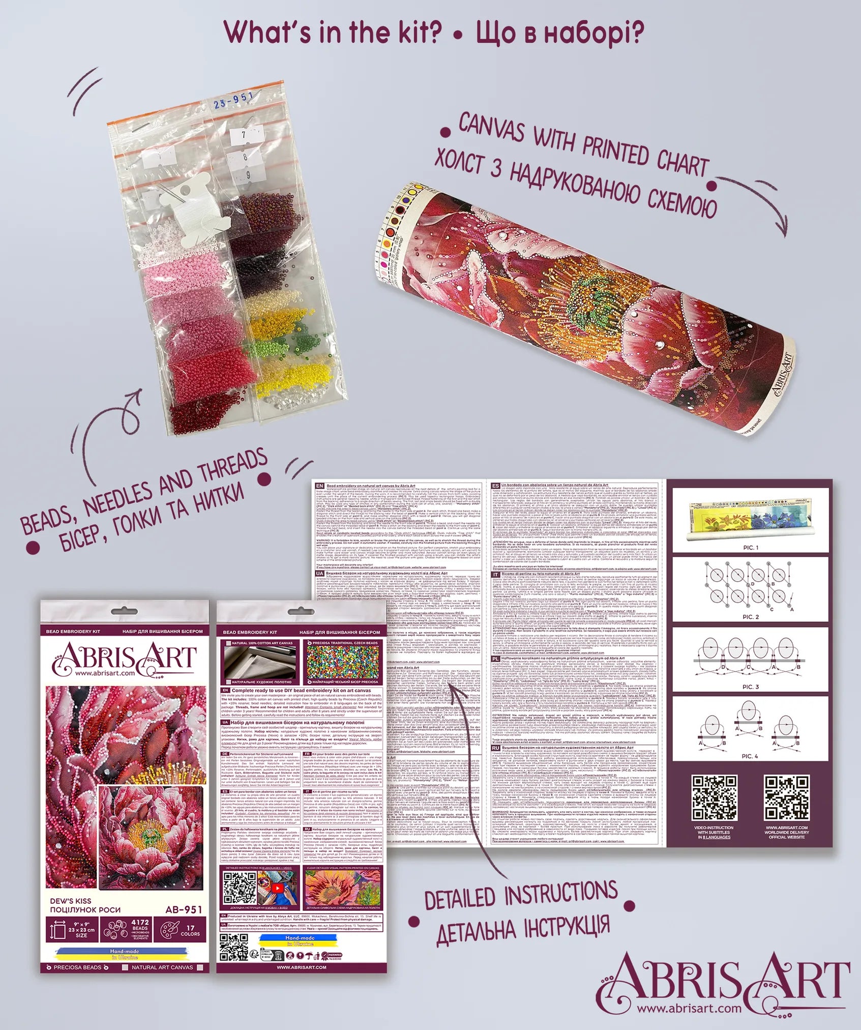 Bead Embroidery Kit Main Bead Embroidery Kit Dew's Kiss