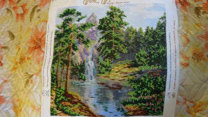 Bead Embroidery Kit Main Bead Embroidery Kit Mountain waterfall