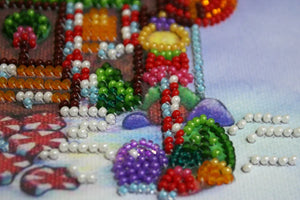 Bead Embroidery Kit Mini Bead embroidery kit Gingerbread house