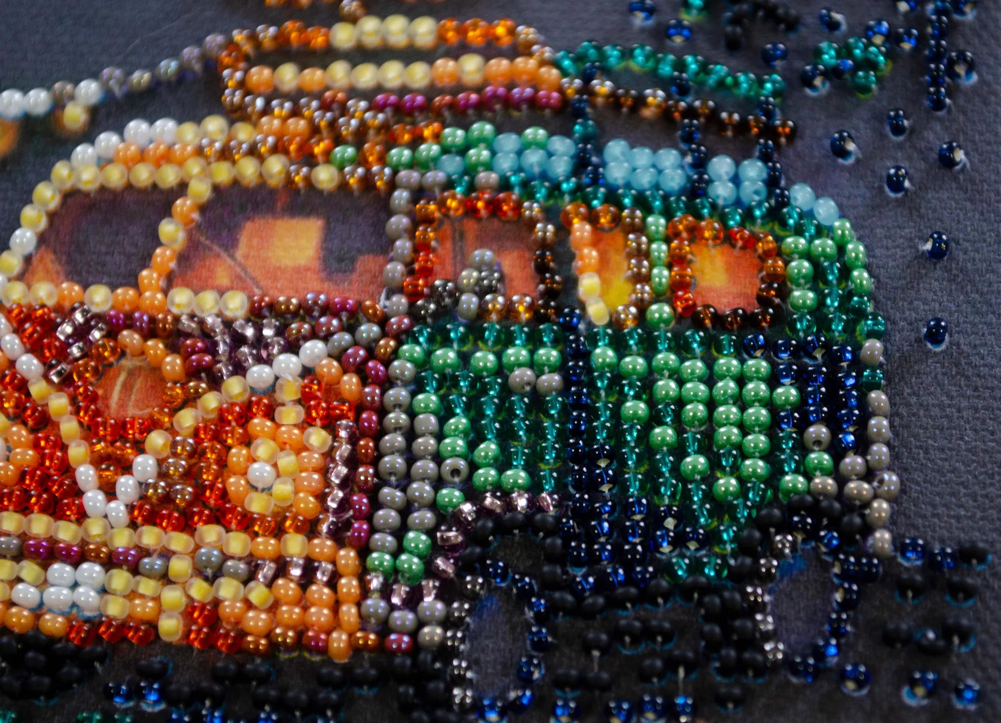 Bead Embroidery Kit Mid-sized bead embroidery kit Camping under the stars