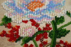 Bead Embroidery Kit Mini Bead embroidery kit White flower