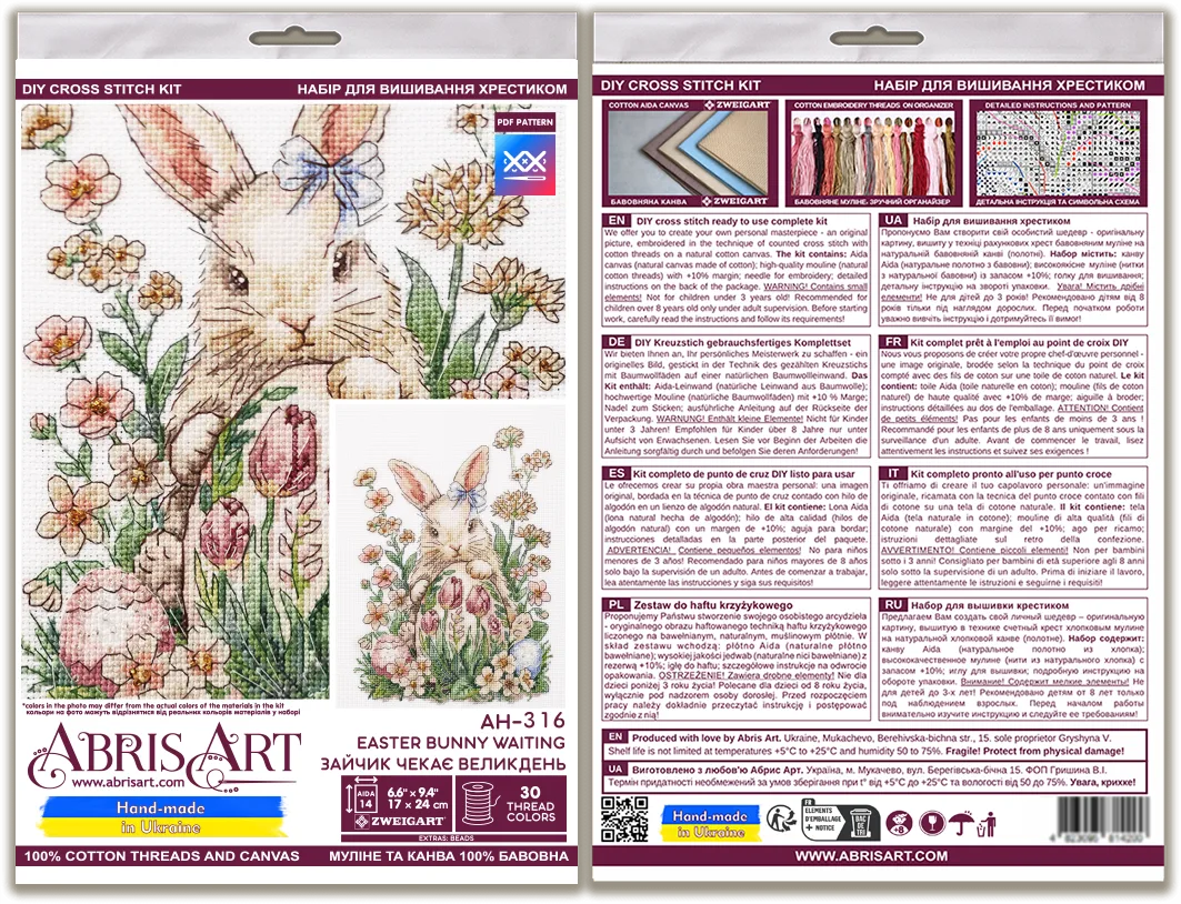 Cross Stitch Kit Cross-stitch kits Easter bunny waiting (Easter Scenes)